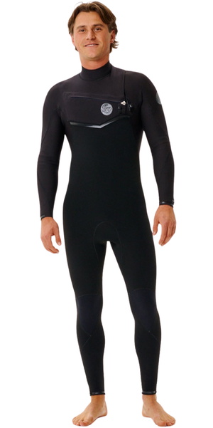 2026 Rip Curl Hombres E-Bomb 3/2mm Chest Zip Neopreno 17SMFS - Black